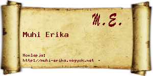 Muhi Erika névjegykártya